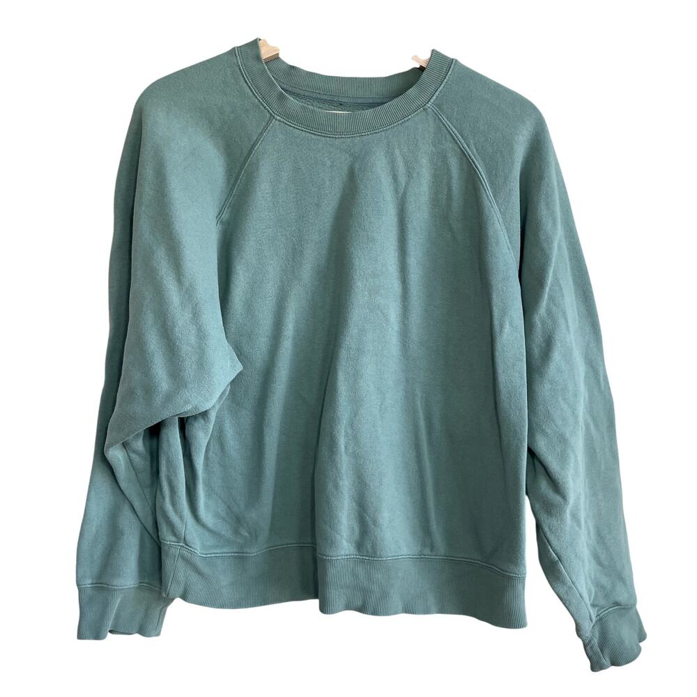 Old Navy so comfy classic length green fleece pullover sweater women's size M